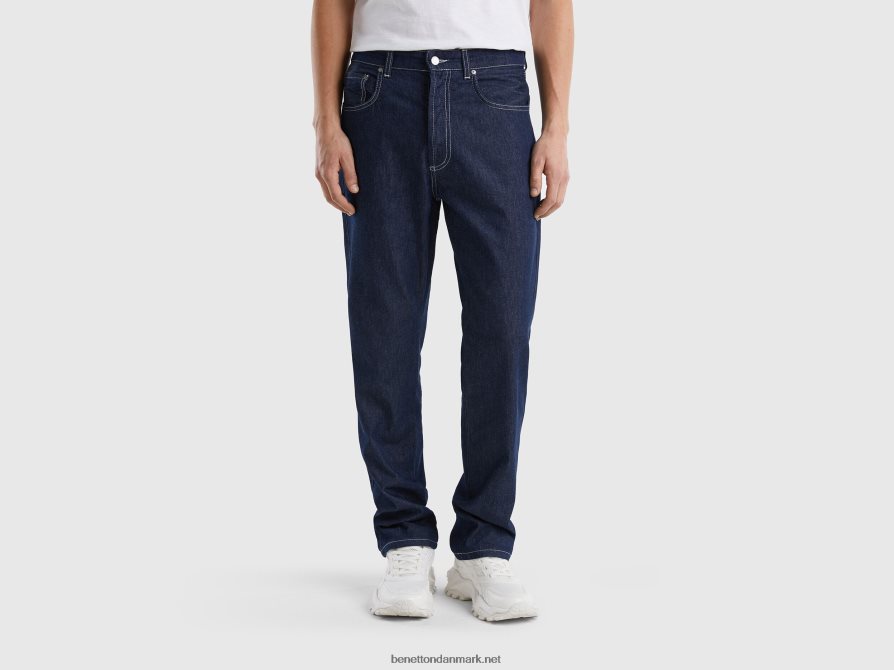 Mænd jeans med lige ben Benetton 44X8HF1480 mørkeblå