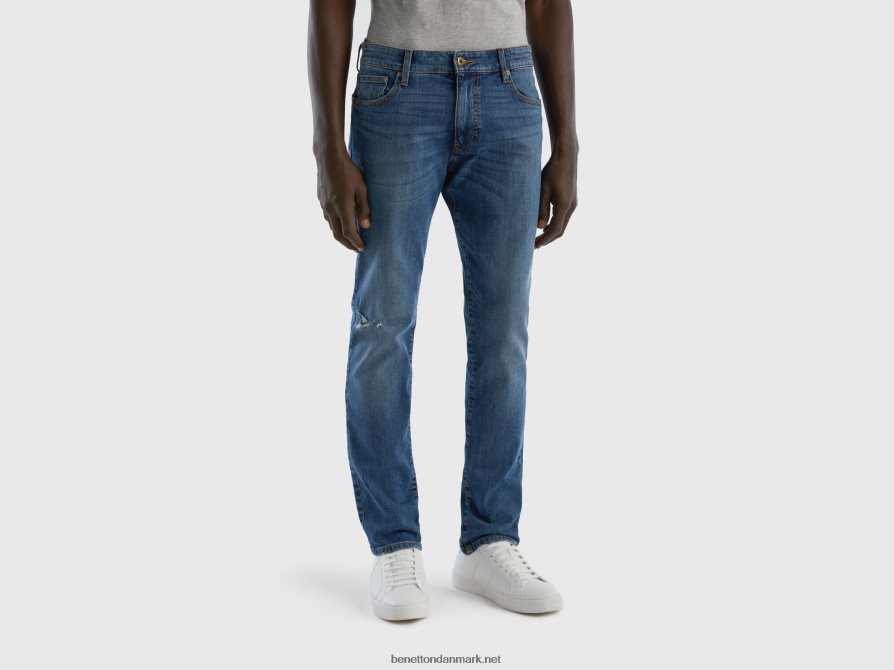 Mænd stretch slim fit jeans Benetton 44X8HF4668 mørkeblå