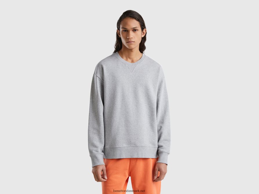 Mænd Sweatshirt i 100% bomuld Benetton 44X8HF1336 lysegrå