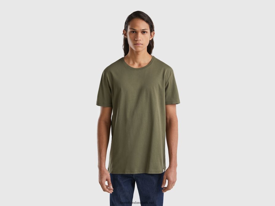 Mænd grøn t-shirt Benetton 44X8HF1245 militærgrønt