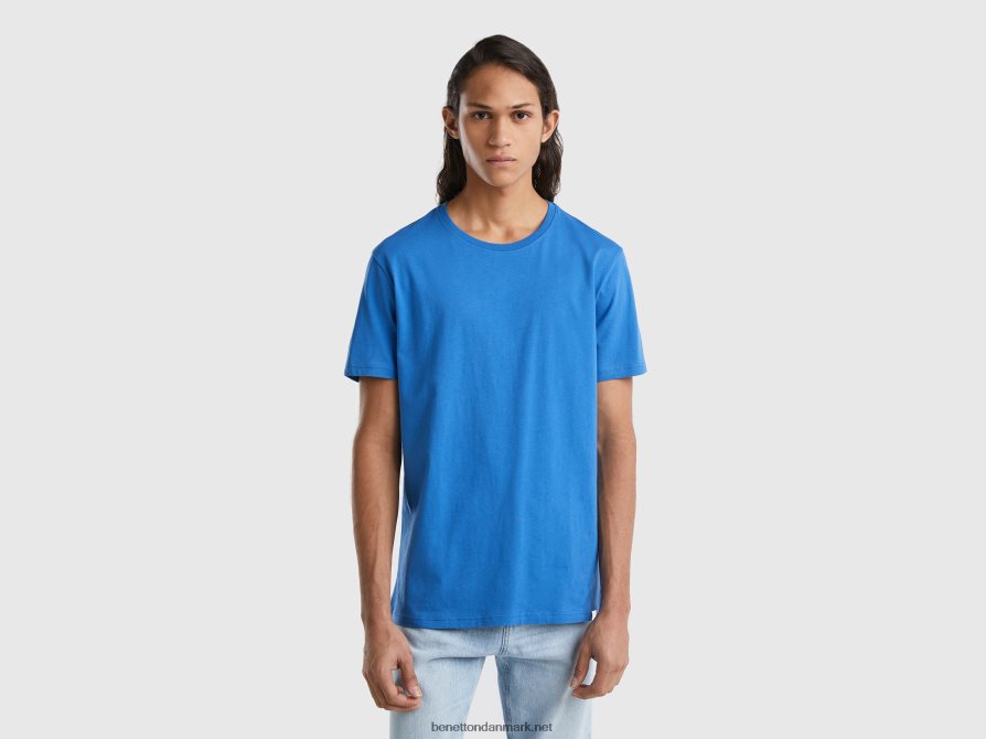 Mænd lyseblå t-shirt Benetton 44X8HF1203 lyseblå