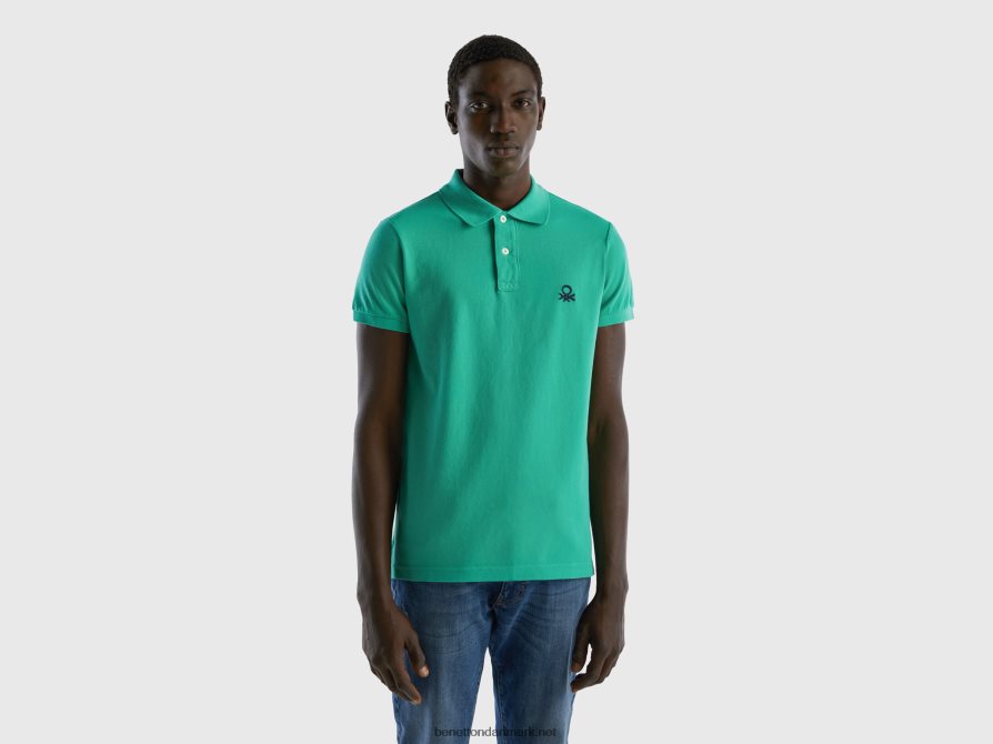 Mænd grøn slim fit polo Benetton 44X8HF1376 grøn