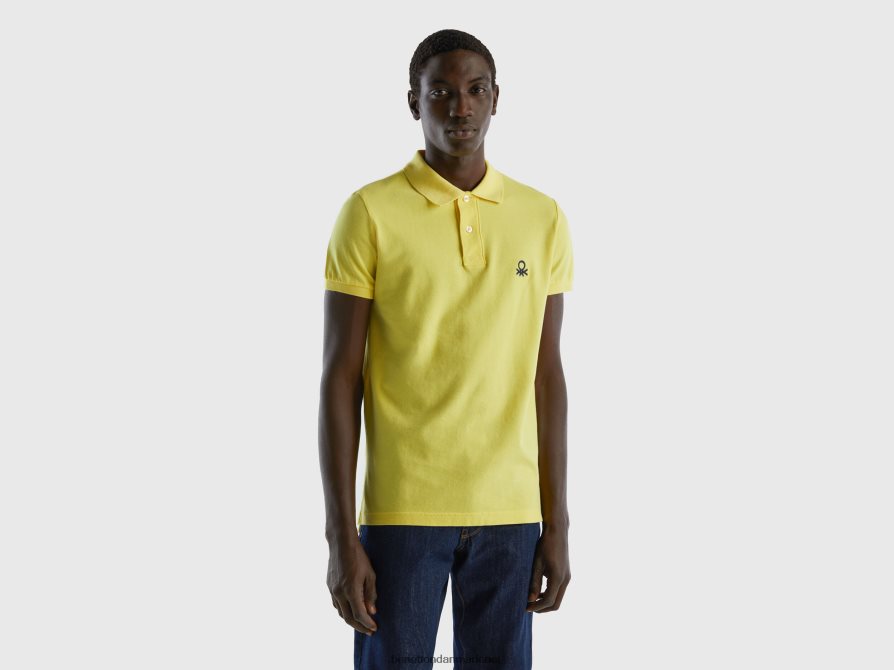 Mænd gul slim fit polo Benetton 44X8HF1391 gul