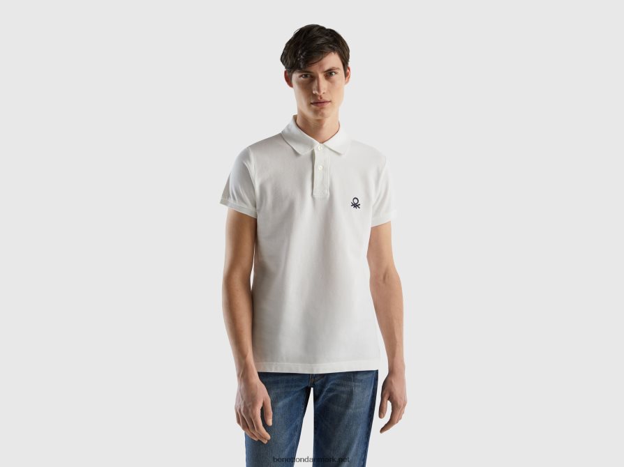 Mænd hvid slim fit polo Benetton 44X8HF1415 hvid