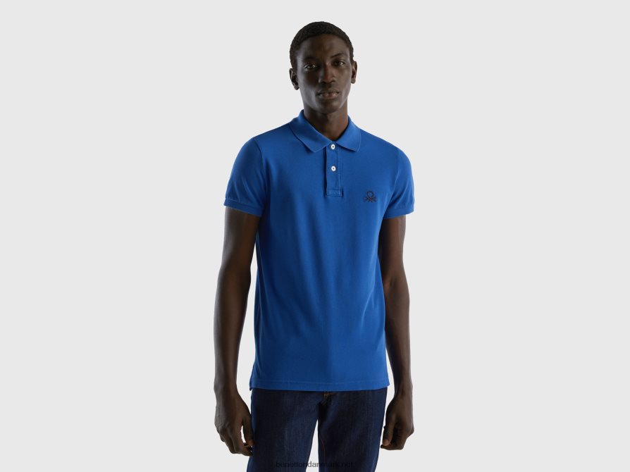 Mænd kornblomst blå slim fit polo Benetton 44X8HF1375 lyseblå