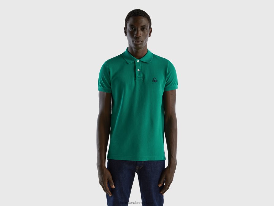 Mænd mørkegrøn slim fit polo Benetton 44X8HF4594 mørkegrøn