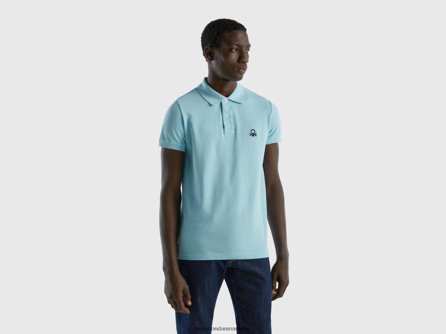 Mænd turkis slim fit polo Benetton 44X8HF4569 turkis