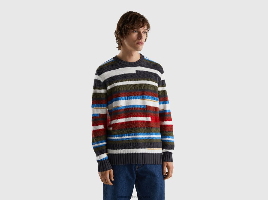 Mænd sweater med flerfarvede striber Benetton 44X8HF4382 flerfarvet